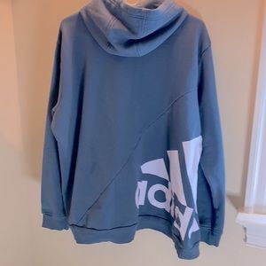 ADIDAS Hood sweatshirt. Men’s LARGE. SAGE green. LARGE GRAPHIC from back-front